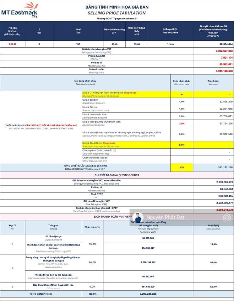[ bán nhanh ] căn hộ mt eastmark căn 1pn+ 65m² nâng cấp 2pn giá gốc cđt chiết khấu đến 10%