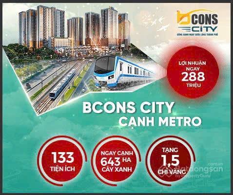 Bcons city 1pn với 400tr triệu sở hữu ngay làng đh thủ đức, thống nhất, dĩ an giá 1.750 tỷ