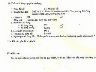 Bán đất biệt thự cái dăm geleximco bãi cháy cách hồ 30m