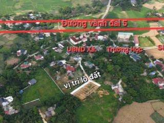 Đất lương sơn vị trí lô góc cạnh uỷ ban trường học, cách quy hoạch đường vành đai 5 70m. giá 450tr