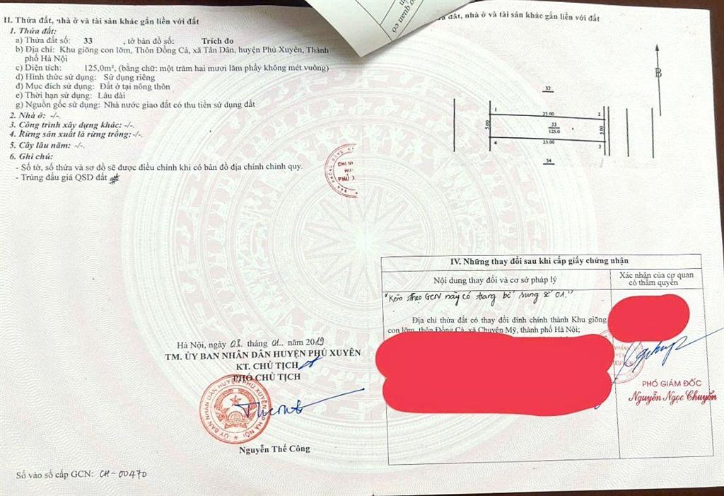 Lô đất tiềm năng mặt kinh doanh đường 10m dt đất 125m2 tại đồng cả, chuyên mỹ, phú xuyên hà nội.