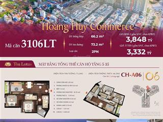Chính chủ chuyển nhượng căn hộ 3106 lotus, hoàng huy commerce