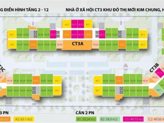 0901 755 ***! bán căn thương mại ct3 kim chung  đông anh. dt 63m2, tầng trung đẹp. giá 48tr/m2