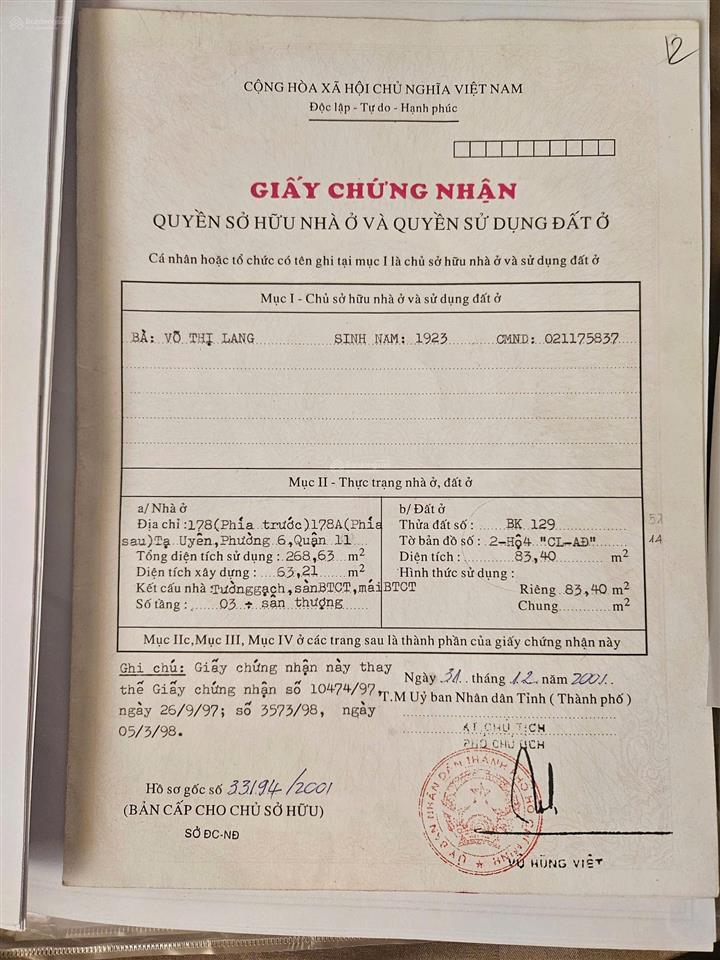 Chính chủ bán hoặc cho thuê nhà mới 178 đường tạ uyên, p.minh phụng 4m nở 6m x 20m, 5 tấm 24 tỷ