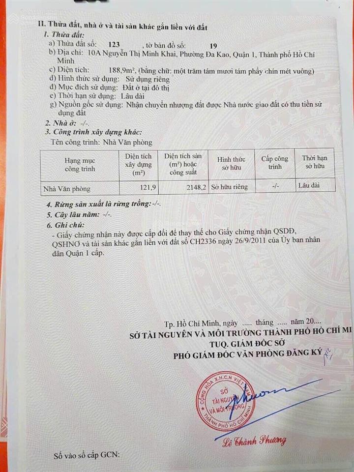 Bán cao ốc góc 2 mặt tiền đường lớn 10a nguyễn thị minh khai  đối diện tòa nhà đài vov q1, 18x18m