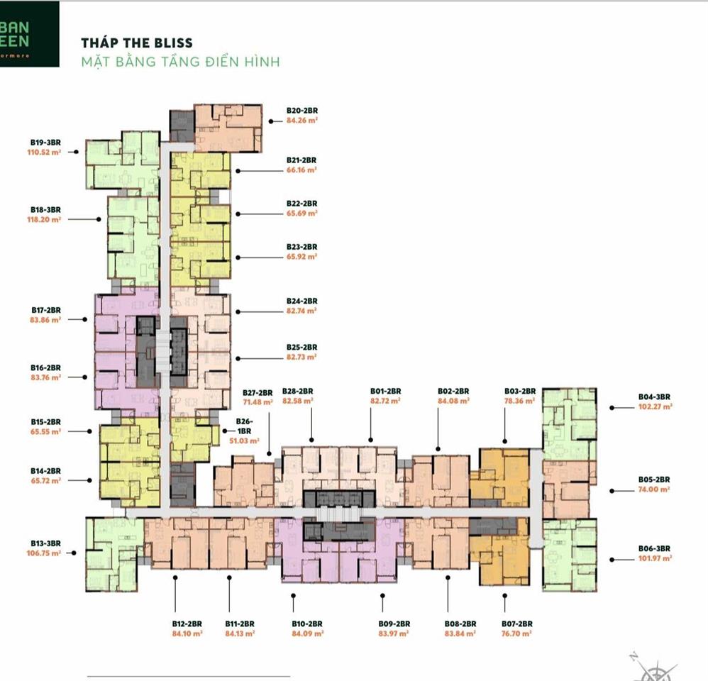 Căn 2pn  76m2 urban green giá chỉ 4,4 tỷ. bao mọi thuế phí. tầng cao view q1. alo em nhâm gửi căn