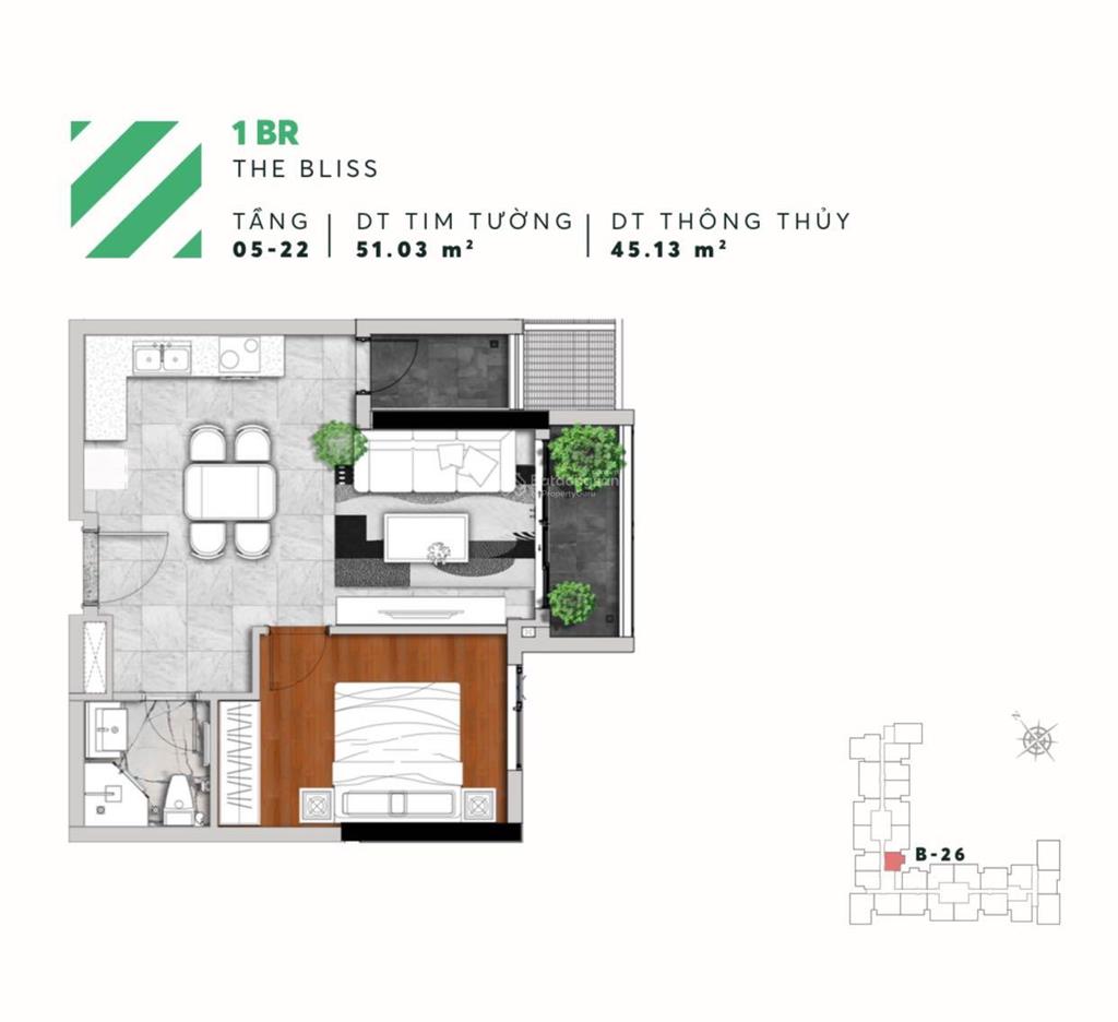 Căn 1pn góc 51m2 urban green view landmmark 81. bao thuế phí / giá tốt. em nhâm check căn