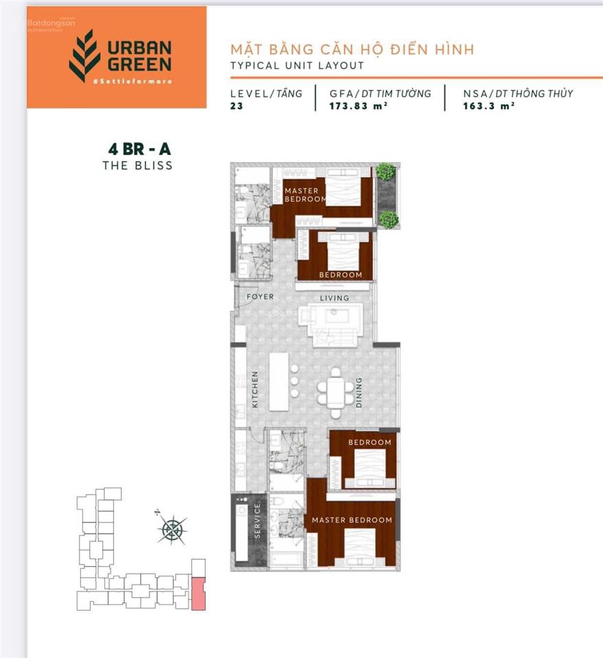 Ưu đãi 500tr cho căn 4pn 174m2. giá chỉ 12 tỷ mấy. htls 2 năm. em nhâm. nhận nhà quý 1/2025