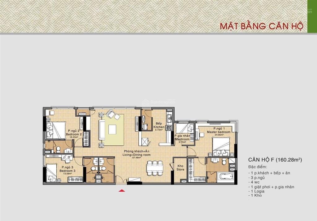 Bán căn hộ layout đẹp nhất cc đức khải era town  160m2