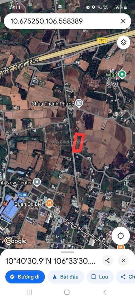 Bán gấp đất tt bình chánh chính chủ dt 5 sổ, 6000m2 giá bán 10tr30/m2(tl). cách trung tâm huyện