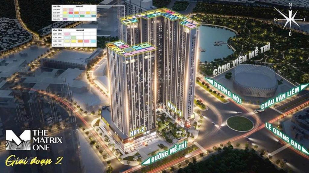 Đầy đủ quỹ căn bán rẻ nhất tại the matrix one tất cả các trục căn cả 4 tòa