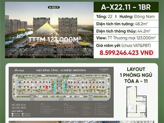 Bán căn 1pn tầng cao hướng đông nam lumiere midtown the global city, 0937 911 ***