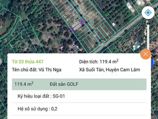 Bán đất suối tân cam lâm | 119,4m² full thổ cư | giá 1,2 tỷ