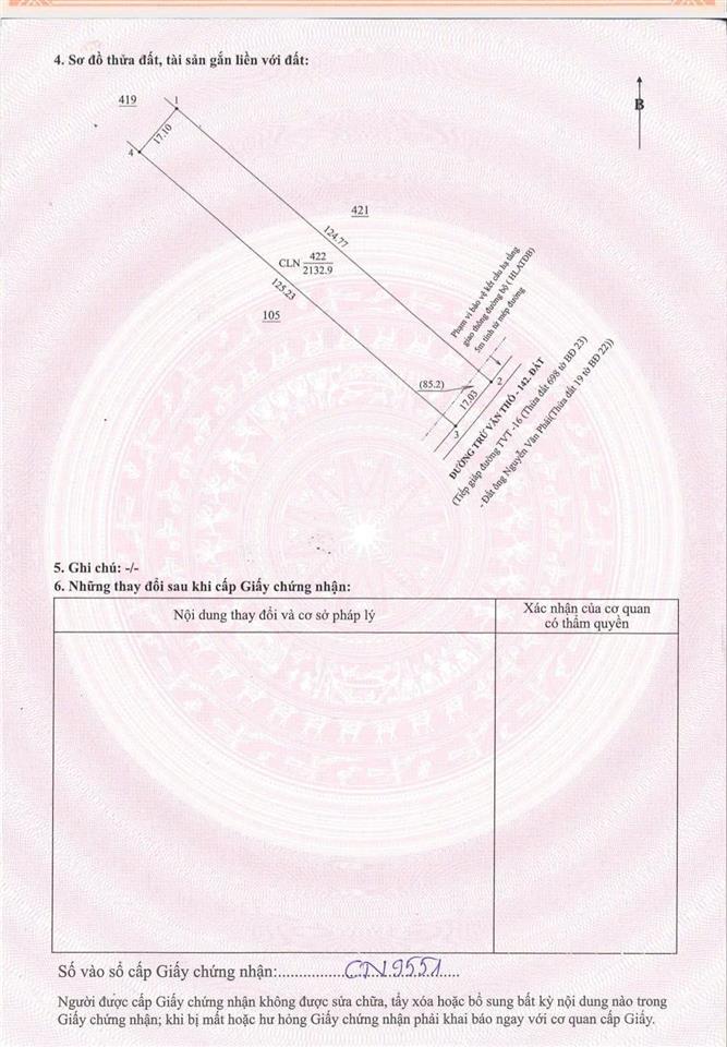 Cơ hội cuối năm sở hữu ngay 2132.9m2 đất mặt tiền nhựa rộng, đối diện kcn bàu bàng