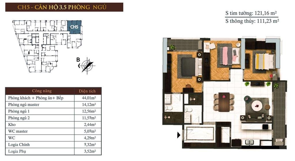 Bán căn hộ đẳng cấp 3pn full đồ cao cấp, sổ đỏ chính chủ, sách vali về ở ngay, hateco laroma