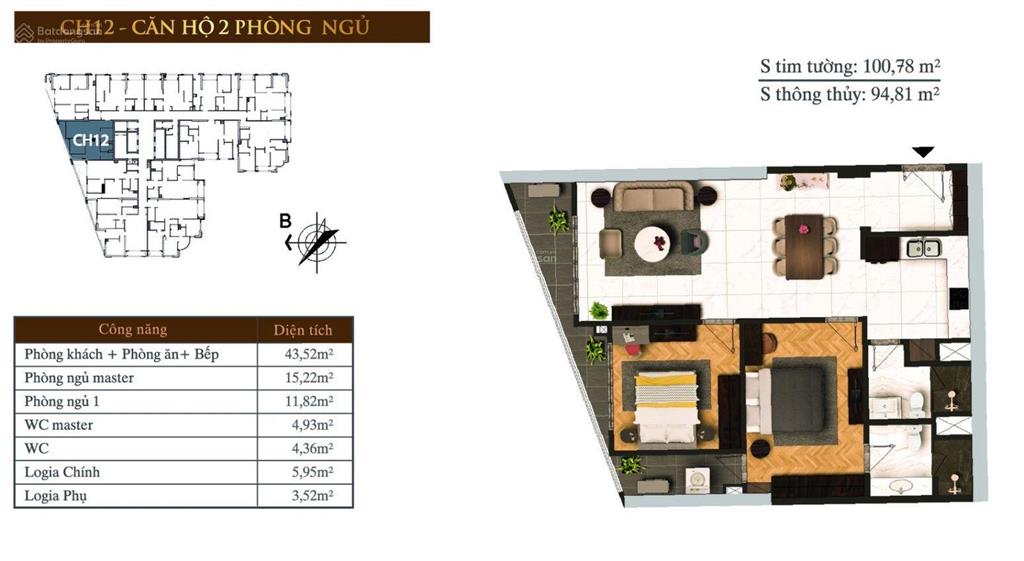 Bán căn hộ đẳng cấp 3pn full đồ cao cấp, sổ đỏ chính chủ, sách vali về ở ngay, hateco laroma