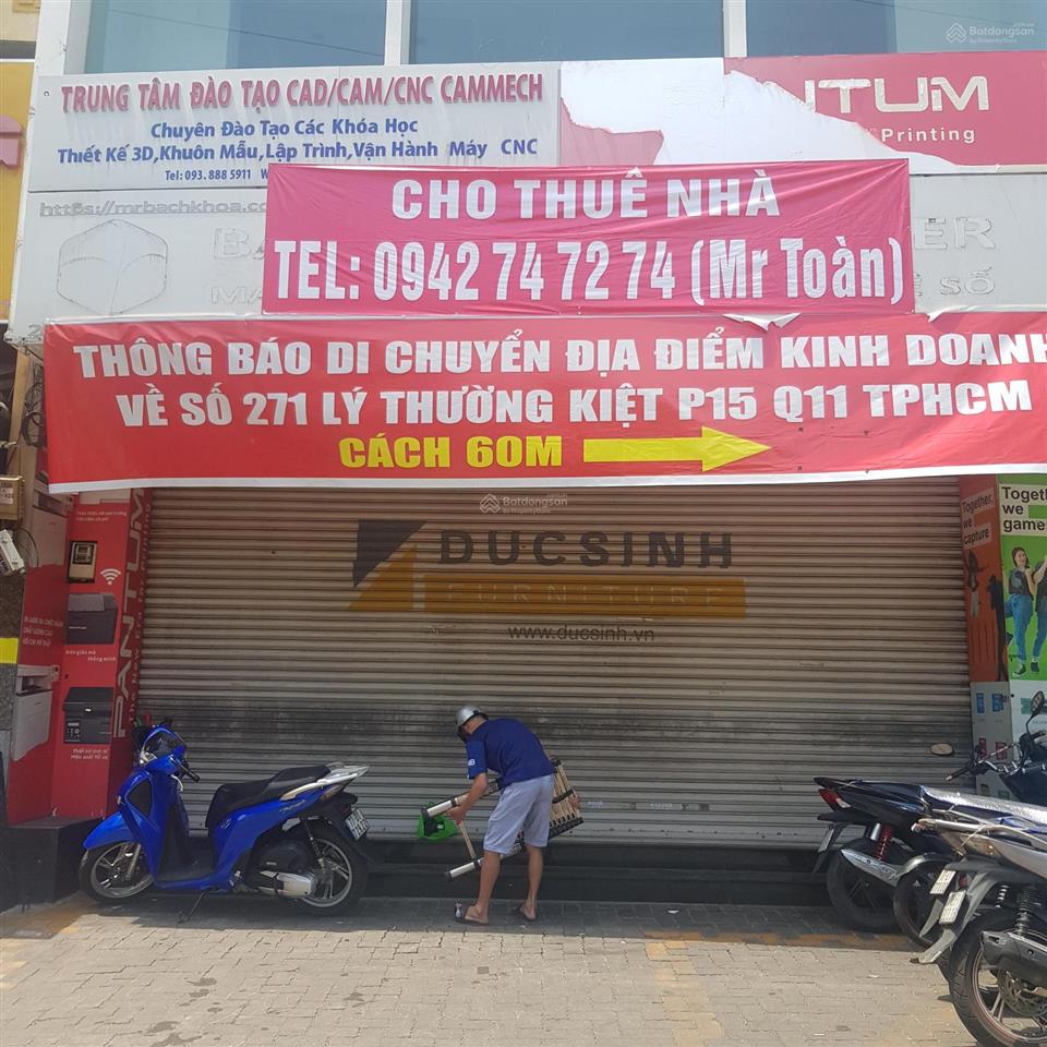 Cho thuê nguyên căn mặt tiền  lý thường kiệt