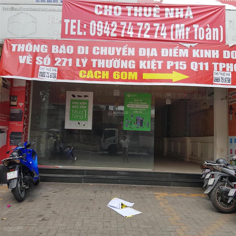 Cho thuê nguyên căn mặt tiền  lý thường kiệt