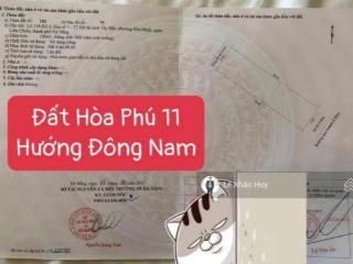 Đất mặt tiền hòa phú 11 trực diện công viên  tiềm năng sinh lời, pháp lý rõ ràng!