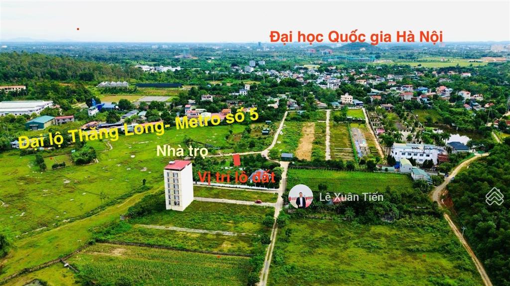 Lô đất 79.4m mặt tiền 6m, ô tô tránh, cách metro số 5  đại lộ thăng long đúng 100m, hơn 40tr/m