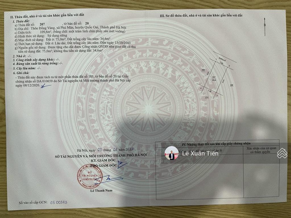 Chỉ 2.52 tỷ, lô đất 109.6m2 đường 3 ô tô, tại đồng vàng, phú cát, hoà lạc. rẻ nhất thị trường