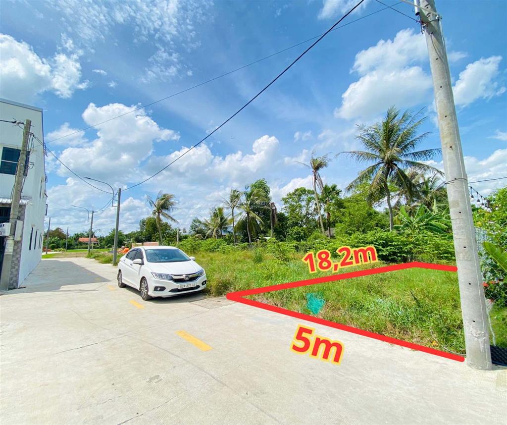 Nền 91m2, đường xe ôtô, kdc phúc giang, long định, cần đước, cách đường đt830 chỉ 300m, giá 900tr