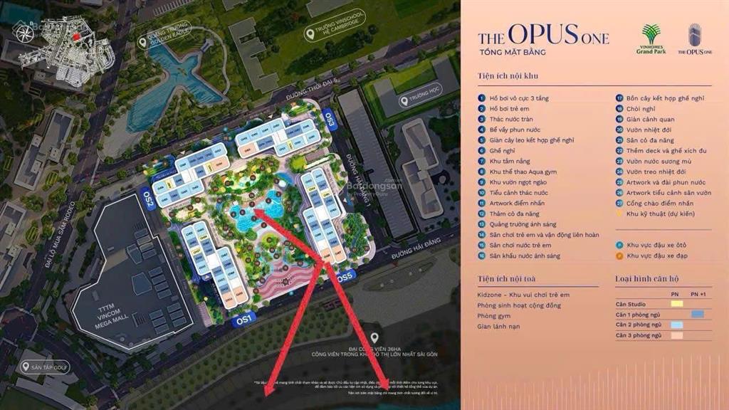 3pn the opus one view trực diện công viên 36ha + nội khu hồ bơi 3 tầng tràn bờ cực đẹp