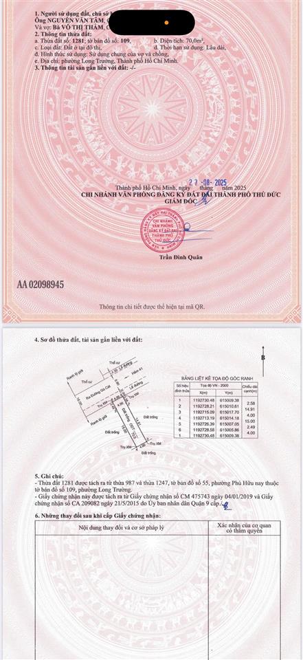 01 lô đường 41, gò cát rộng 16m, hướng tây bắc  70 m2, xây hầm, 5 tầng, 1 tum chốt 4.699 tỷ
