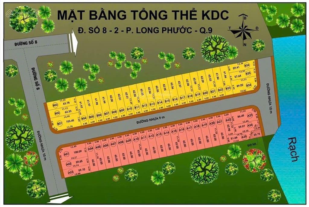 Bán nhà kdc long phước 2 diện tích đất 62m2 nhà xây 1 trệt (52,4m2), 1 lửng (30m2) đã hc