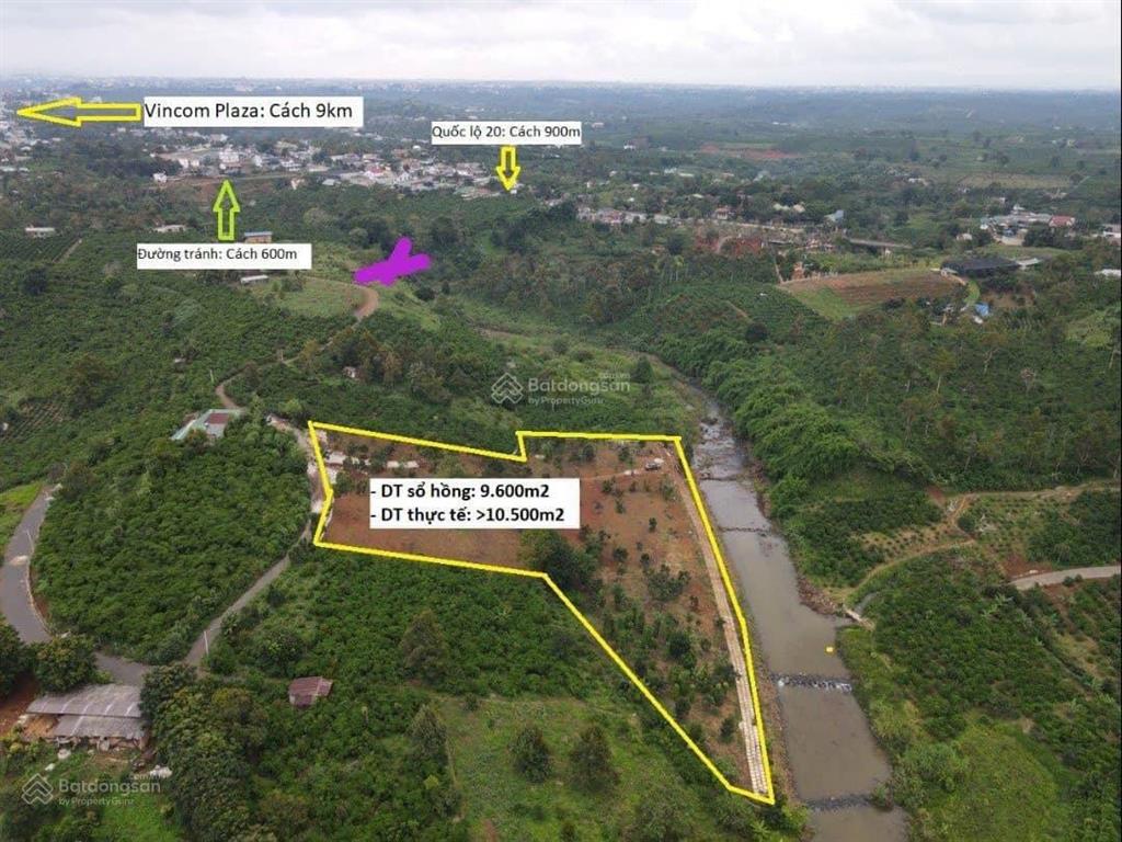 Bán 9900m2 đất ven sông đại nga, tp bảo lộc, phù hợp xây khu nghỉ dưỡng, homestay, khu camping