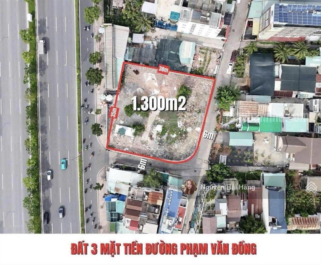 Quỹ đất hiếm  1300m2 mặt tiền phạm văn đồng  góc 3 mặt tiền  đẹp nhất thủ đức hiện tại