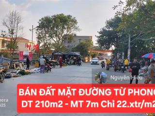 Bán gấp lô đất 210m2 mặt đường chính tại từ phong, cách bi (cũ), phường bồng lai, quế võ, bắc ninh