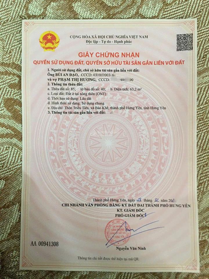 Bán đất tại thành phố hưng yên có sẵn nhà cấp 4, tiện ích đầy đủ