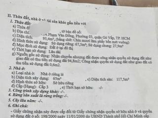 6.8 tỷ bán nhà diện tích lớn 95m2 đường phạm văn đồng gần cv gia địnhsát mặt tiền4.1mx14m nh 6.5m