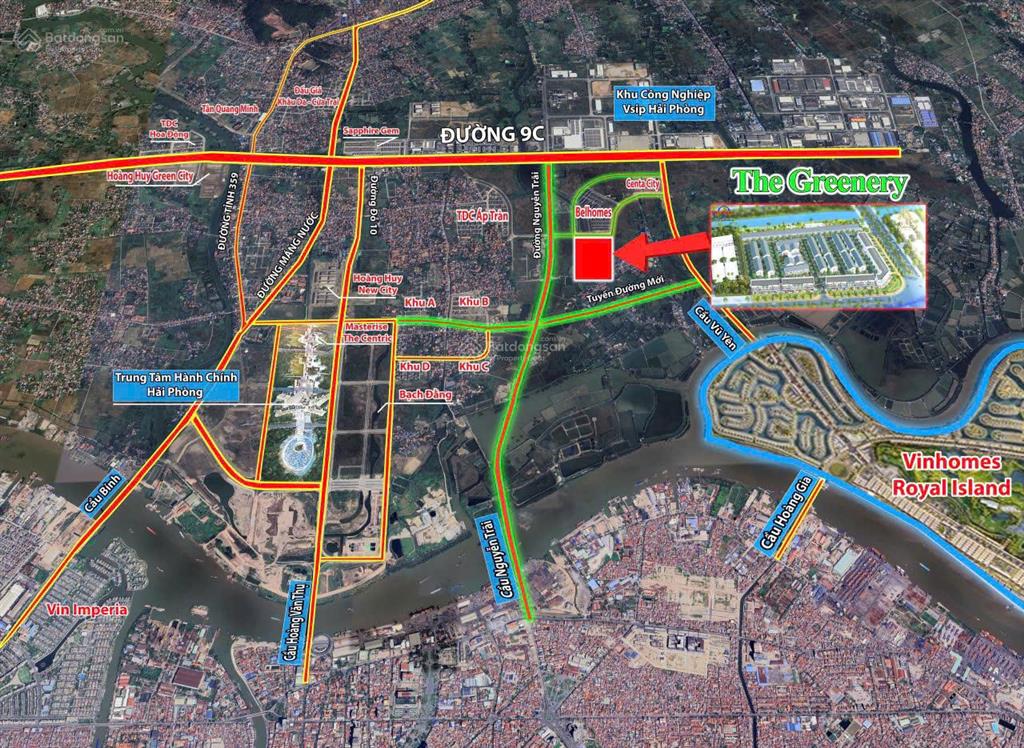 Bán căn liền kề view sông tự nhiên khu đô thị the greenery hải phòng  giá 6 tỷ 608 full thuế phí