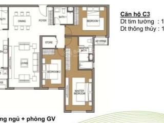 Bán căn hộ 3pn + 1 mulberry lane, 132m² view làng việt kiều, tầng đẹp tại tòa e giá 7.5x tỷ (có tl)