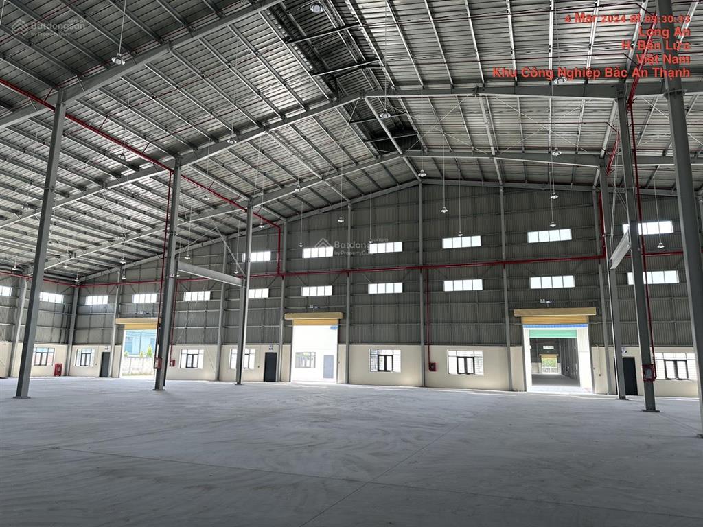Cho thuê kho xưởng kcn bến lức, long an tổng dt 15.552m2, 80.000vnd/m2/tháng. 0909 913 ***