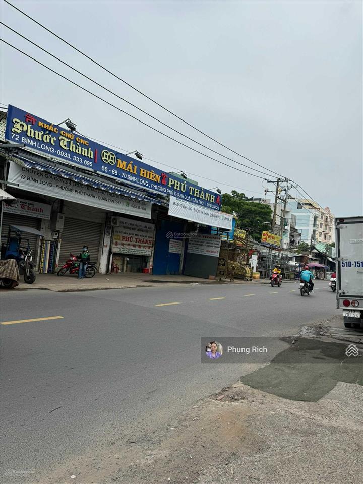Bán 709m2 mặt tiền kinh doanh đường bình long, 16mx52m, giá 105 tỷ, p. phú thạnh, quận tân phú