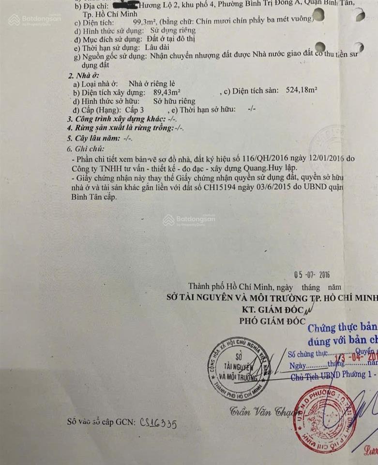 Chính chủ gửi căn hộ dịch vụ 18 phòng, hẻm hương lộ 2, cho thuê 55tr/th, giá 15,8tỷ,  0973 610 ***