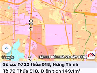 Đất nền liên xã hưng thịnh đồng nai 149m2 1t050 sổ riêng thổ cư gần chợ trường học ql1a.