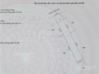 Chủ bán gấp 1385,3m2 đất mặt tiền quốc lộ 80 bình thành, lấp vò