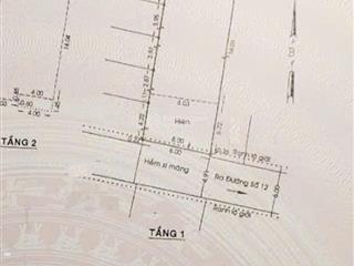 Bán đất tặng nhà 1 lầu, hẻm 6m, 1 sẹc đường số 12 lvq bhh a, dt 8x20m, hướng nam, giá 10,5 tỷ tl