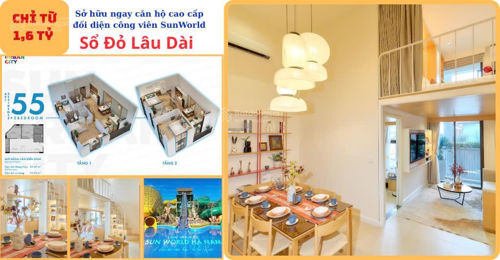 Vốn chỉ từ 600tr sở hữu ngay căn hộ 1pn+ được thiết kế theo duplex 3pn view công viên sun world .