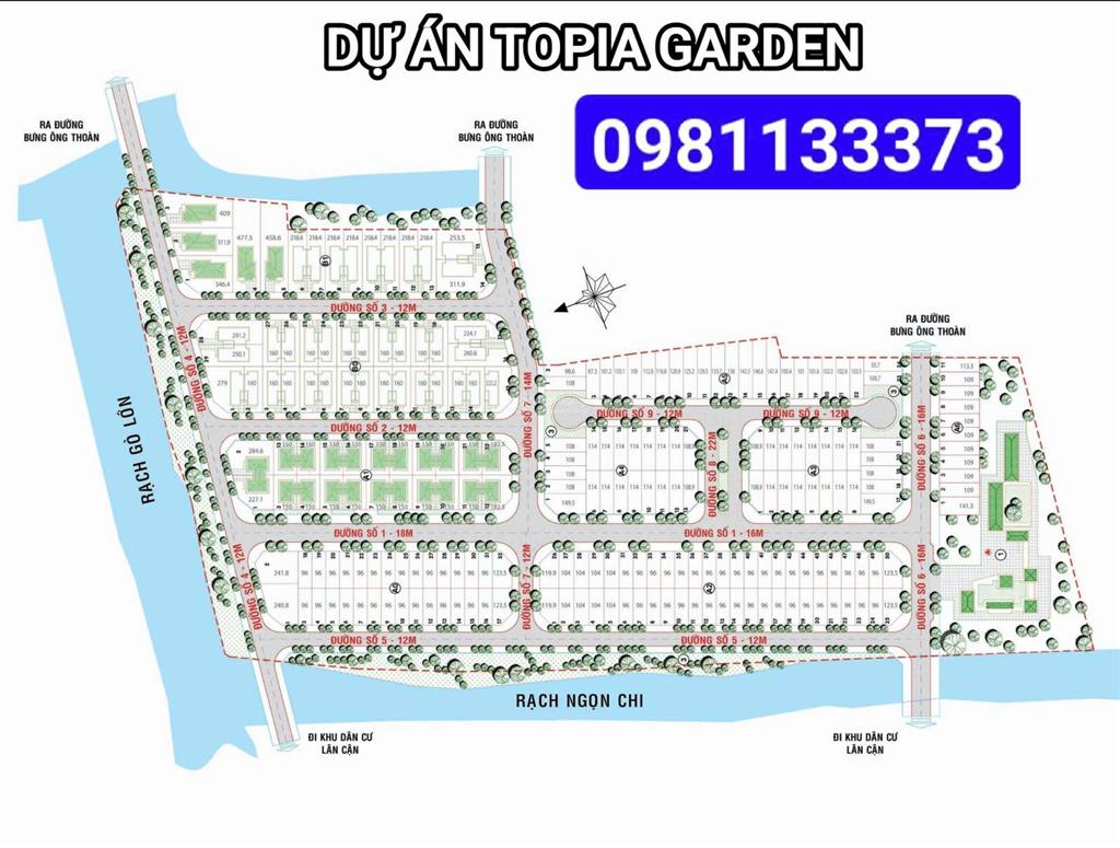 Chuyên nhận ký gửi mua bán đất nền topia garden, cần bán một số lô đất chọn lọc giá từ 7.7 tỷ