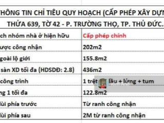 Hàng đầu tư! bán gấp 205m2 đất(ngang 8.1m) công nhận đủ, sát đặng văn bi, đường oto tránh nhau
