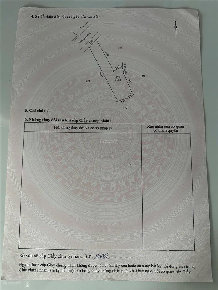 Bán đất mặt tiền đường nhựa 7m. sát đường vành đai. diện tích 215m2