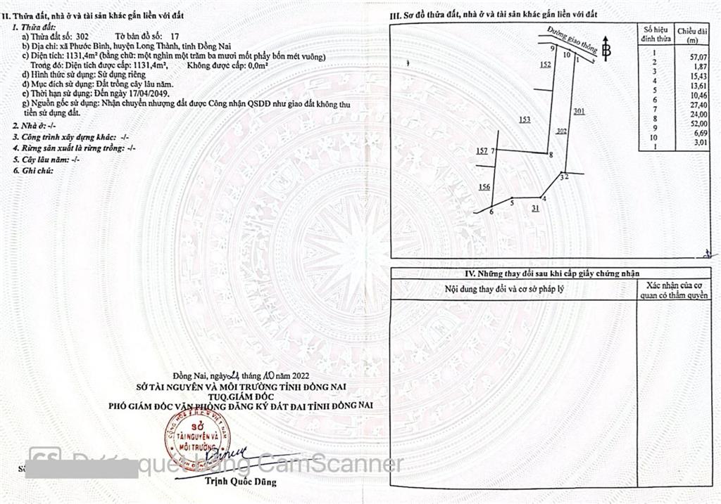 Đất nền cực chất 1131.4m2 cln tại phước bình, long thành, 1.8 tỷ