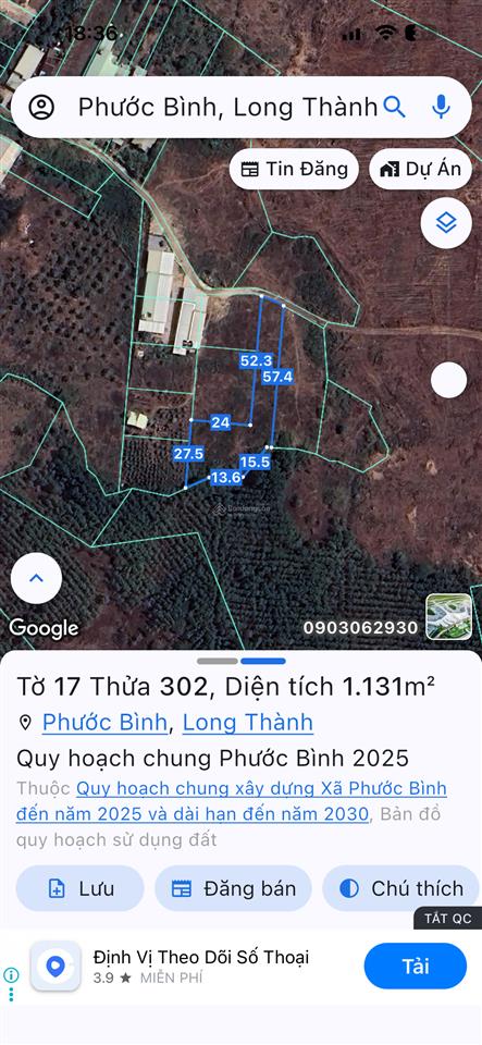 Đất nền cực chất 1131.4m2 cln tại phước bình, long thành, 1.8 tỷ