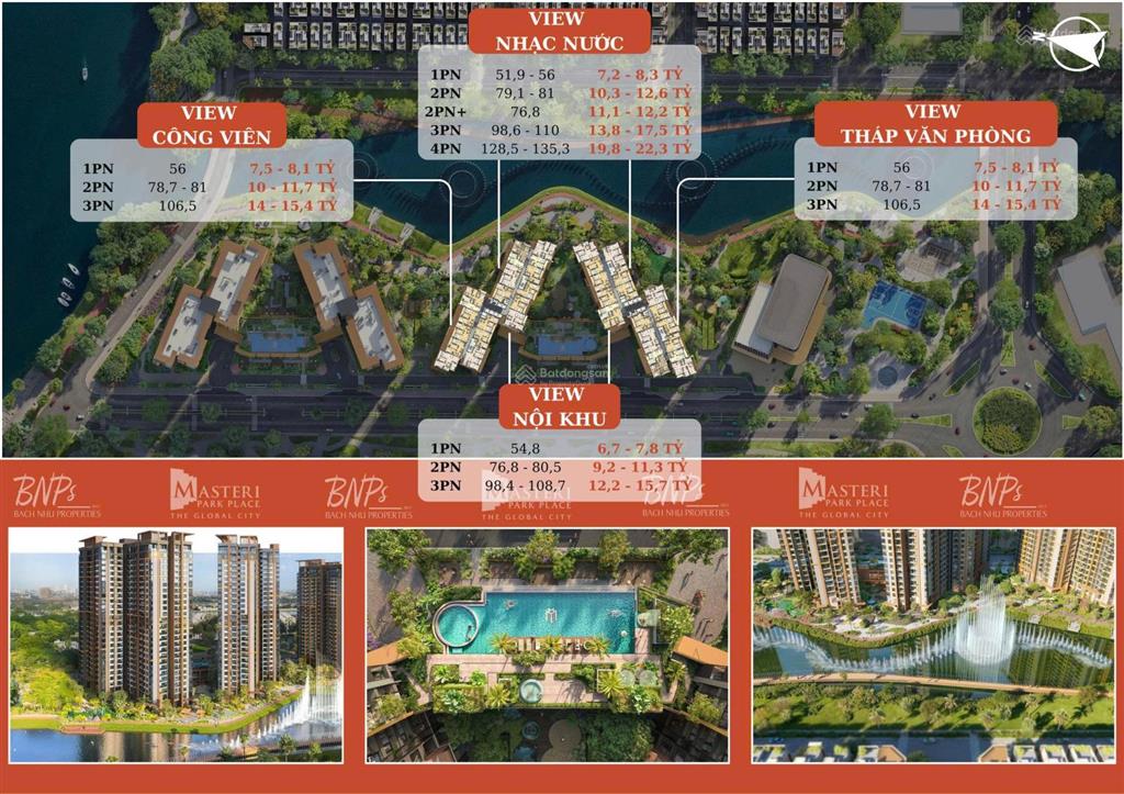 Mở bán căn hộ the global city  phân khu mới nhất  masteri park place giá chỉ từ 100tr/m2, ck 12%