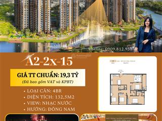 4pn masteri park place giá chỉ 19,3tỷ view kênh đào nhạc nước, siêu thoáng mát  0909 812 ***